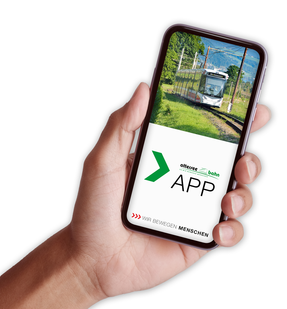 Ein Hany mit der Atterseebahn App